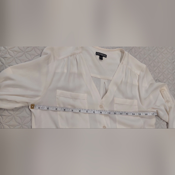 Express Cream Button Down Shirt - Picture 8 of 8